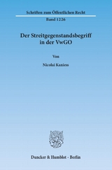 Der Streitgegenstandsbegriff in der VwGO. - Nicolai Kaniess