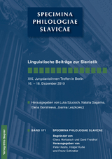 Linguistische Beiträge zur Slavistik - 