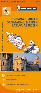 Michelin Karte Toskana, Umbrien, San Marino, Marken, Latium, Abruzzen. Italie Centre - 