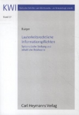 Lauterkeitsrechtliche Informationspflichten - Benedikt Burger