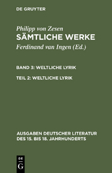 Weltliche Lyrik - Philipp von Zesen