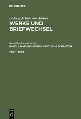 Naturwissenschaftliche Schriften I - 