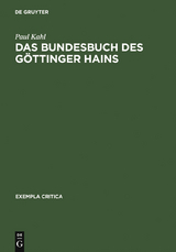 Das Bundesbuch des Göttinger Hains - Paul Kahl