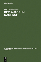 Der Autor im Nachruf - Ralf Georg Bogner