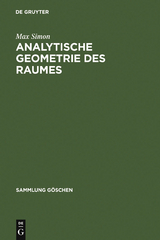 Analytische Geometrie des Raumes - Max Simon