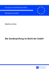 Die Sonderprüfung im Recht der GmbH - Matthias Grote