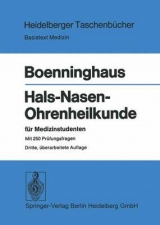 Hals-Nasen-Ohrenheilkunde Fur Medizinstudenten (3. Aufl.) - H -G Boenninghaus