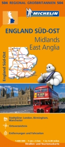 Michelin Karte England Süd-Ost, Midlands, East Anglia. South East England, Midlands, East Anglia - 