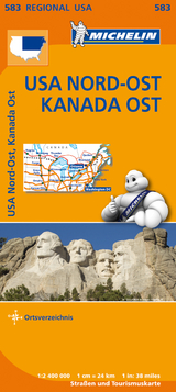 Michelin Regionalkarte USA Nordost, Kanada Ost 1 : 2 400 000