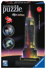 Ravensburger 3D Puzzle Empire State Building bei Nacht 12566 - das berühmte Gebäude in New York - leuchtet im Dunkeln