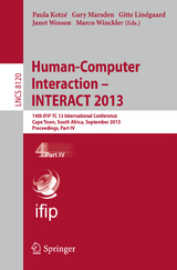 Human-Computer Interaction -- INTERACT 2013 - 