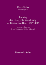 Katalog der Gelegenheitsdichtung im Russischen Reich 1709–1819 - 