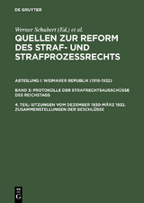 Sitzungen vom Dezember 1930–März 1932. Zusammenstellungen der Beschlüsse - 