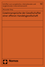 Gewinnansprüche der Gesellschafter einer offenen Handelsgesellschaft - Alexander Dory