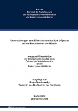 Untersuchungen zum Effekt der Aminosäure L-Tyrosin auf die Fruchtbarkeit der Hündin - Sonja Spankowsky