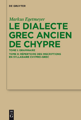 Le dialecte grec ancien de Chypre - Markus Egetmeyer