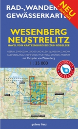 Rad-, Wander- und Gewässerkarte Wesenberg, Neustrelitz – Havel von Ratzeburg bis zum Röblinsee - 