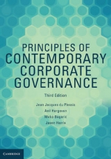 Principles of Contemporary Corporate Governance - du Plessis, Jean Jacques; Hargovan, Anil; Bagaric, Mirko; Harris, Jason