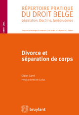 Divorce et séparation de corps -  Didier Carre