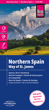 Reise Know-How Landkarte Spanien Nord mit Jakobsweg / Northern Spain and Way of St. James (1:350.000) - 