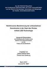 Nichtinvasive Bestimmung der antioxidativen Karotinoide in der Haut des Rindes mittels LED-Technologie - Julian Gabriel Klein