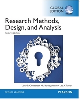 Research Methods, Design, and Analysis, Global Edition - Christensen, Larry; Johnson, R. Burke; Turner, Lisa