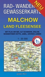 Rad-, Wander- und Gewässerkarte Malchow, Land Fleesensee - 