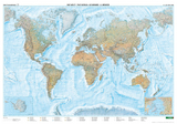 Welt physisch Meeresrelief Großformat, 1:25 Mill., Markiertafel - Freytag-Berndt und Artaria KG