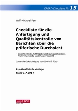 Checkliste 15 für die Anfertigung und Qualitätskontrolle von Berichten über die prüferische Durchsicht - Wolf-Michael Farr