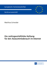 Die rechtsgeschäftliche Haftung für den Accountmissbrauch im Internet - Matthias Schneider