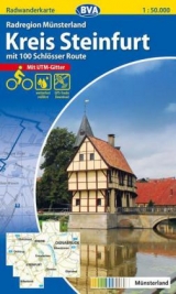 Radwanderkarte BVA Radregion Münsterland Kreis Steinfurt mit 100 Schlösser Route 1:50.000, reiß- und wetterfest, GPS-Tracks Download - 