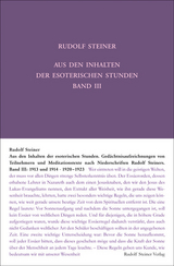 Aus den Inhalten der esoterischen Stunden, Band III: 1913 und 1914; 1920-1923 - Rudolf Steiner