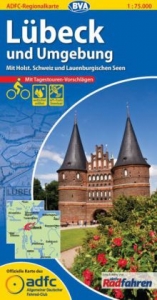 ADFC-Regionalkarte Lübeck und Umgebung mit Tagestouren-Vorschlägen, 1:75.000, reiß- und wetterfest, GPS-Tracks Download - 