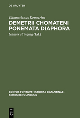 Demetrii Chomateni Ponemata diaphora - Chomatianus Demetrius