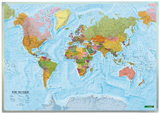 Wandkarte: The World, international, Magnetmarkiertafel 1:40.000.000 - 