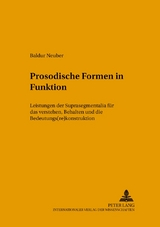 Prosodische Formen in Funktion - Baldur Neuber