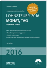 Tabelle, Lohnsteuer 2016 Monat, Tag - 