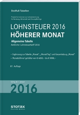 Tabelle, Lohnsteuer 2016 Höherer Monat - 