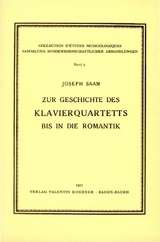 Zur Geschichte des Klavierquartetts bis in die Romantik - Josef Saam