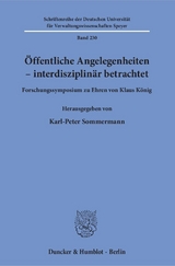 Öffentliche Angelegenheiten – interdisziplinär betrachtet. - 