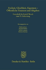 Freiheit, Gleichheit, Eigentum – Öffentliche Finanzen und Abgaben. - 