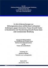 In vitro Untersuchungen zur Wirkungsweise eines antifibrotisch wirksamen Antikörpers gegen Connective Tissue Growth Factor in Kombination mit Transforming Growth Factor-beta oder ionisierender Strahlung - Johanna Pföhler