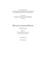 Kölner ägyptische Papyri (P.Köln ägypt.) - Gesa Schenke