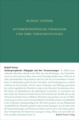 Anthroposophische Pädagogik und ihre Voraussetzungen - Steiner, Rudolf; Rudolf Steiner Nachlassverwaltung