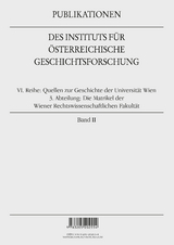 Die Matrikel der Wiener Rechtswissenschaftlichen Fakultät - 