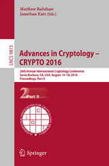 Advances in Cryptology – CRYPTO 2016 - 