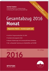 Tabelle, Gesamtabzug 2016 Monat - Sonderausgabe Juli - 