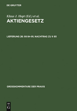 §§ 84-91; Nachtrag zu § 93 - 