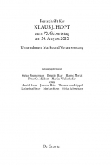 Festschrift für Klaus J. Hopt zum 70. Geburtstag am 24. August 2010 - 