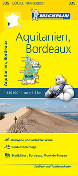 Michelin Karte Aquitanien, Bordeaux. Gironde, Landes. Gironde, Landes - 